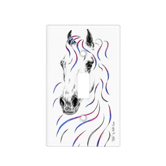 Stylish Arabian Horse Light Switch Cover (Front)