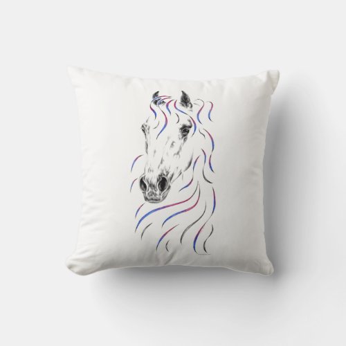 Stylish Arabian Horse Throw Pillow