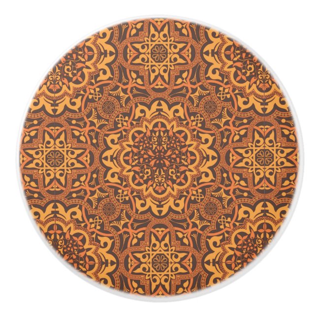 Stylish arabic ornament ceramic knob (Front)