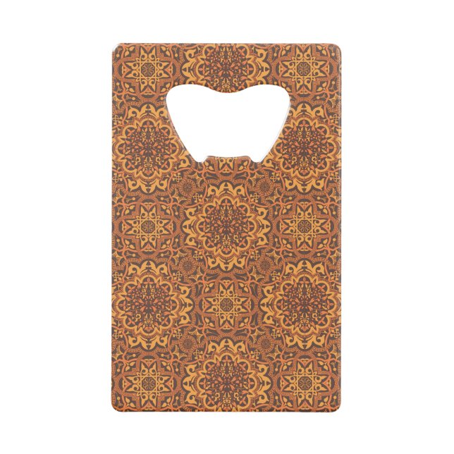 Stylish arabic ornament credit card bottle opener (Front)