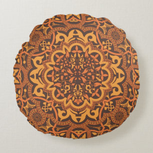 Stylish arabic ornament round pillow