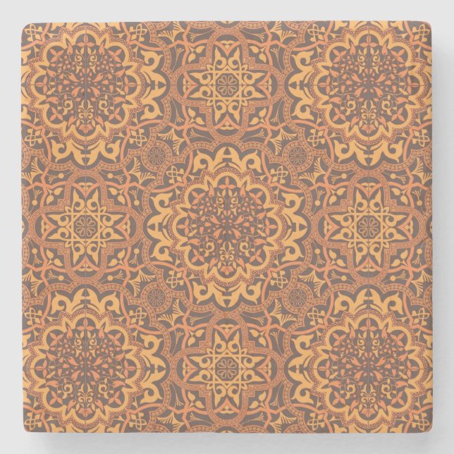 Stylish arabic ornament stone coaster (Front)