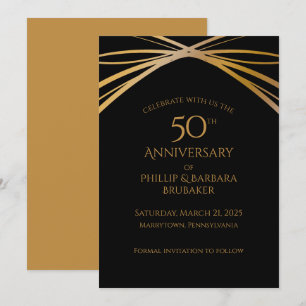 Stylish Arch Golden 50th Anniversary Save the Date