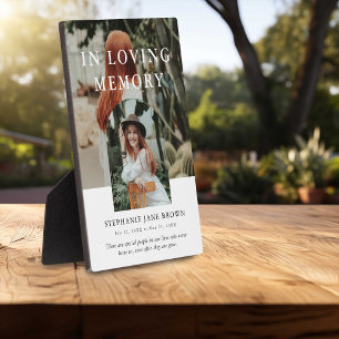 Stylish Arch Photo Collage In Loving Memory Plaque