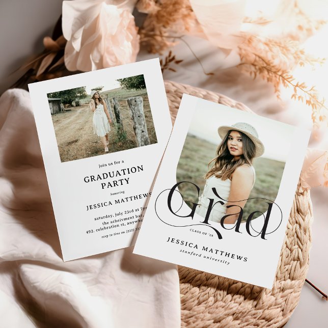 Stylish Arch Photo Graduation Party Invitation (Creator Uploaded)