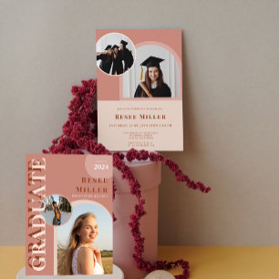 Stylish Arch Photo Graduation Party Invitation