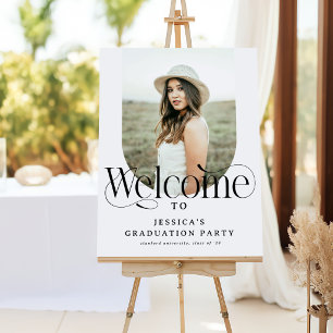 Stylish Arch Photo Graduation Party Welcome Sign