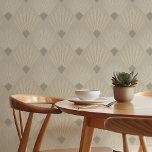 Stylish Art Deco Beige & Cream Geometric Design Wallpaper<br><div class="desc">Revamp your living space with this stylish Art Deco Peel & Stick wallpaper, featuring an elegant geometric design. The pattern showcases a sophisticated palette of beige, taupe, cream, and soft gray, forming striking fan and diamond shapes that epitomize the classic Art Deco style. Perfect for creating a feature wall or...</div>