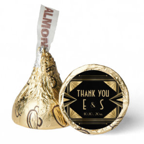 Stylish art deco black and gold wedding hershey®'s kisses®