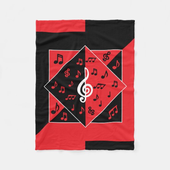 Stylish Art deco style music design Fleece Blanket