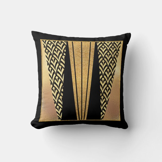 Stylish Art Deco Throw Pillow (Front)