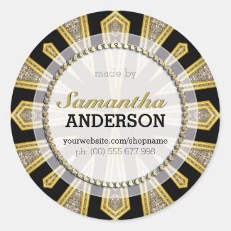 Stylish ArtDeco Gold Black Made By Labels Stickers