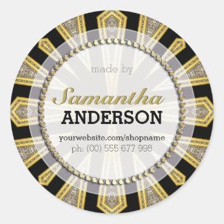 Stylish ArtDeco Gold Black Made By Labels Stickers