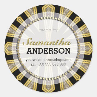 Stylish ArtDeco Gold Black Made By Labels Stickers