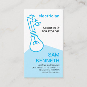 Stylish Artistic Light Bulb Extension Electrician Business Card