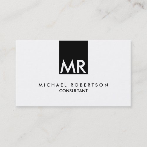 Stylish Attractive Monogram Black White Business Card