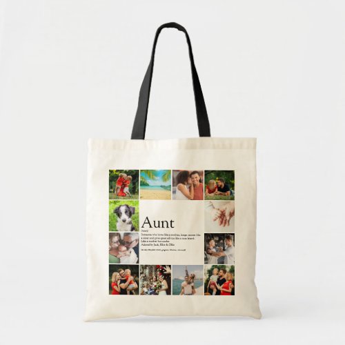 Stylish Aunt Definition Photo Collage Tote Bag