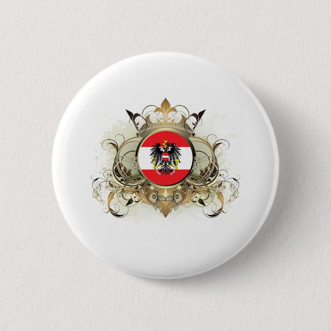 Stylish Austria Pinback Button (Front)