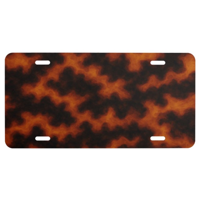 Stylish Auto Accessory – Fiery Tortoiseshell Car License Plate (Front)