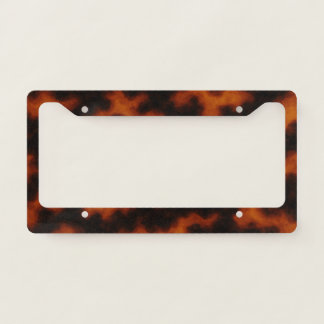 Stylish Auto Accessory – Fiery Tortoiseshell Car License Plate Frame