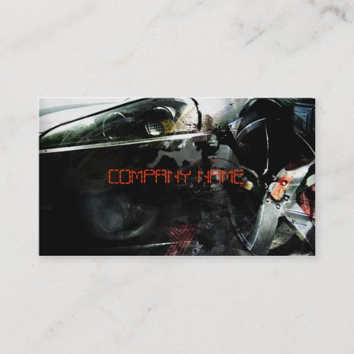 Customizable Stylish auto sport car with lamp business card templates