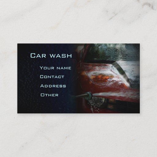 Customizable Car wash business card