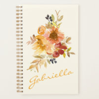 Stylish Autumn Fall Watercolor Floral Personalized