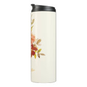 Stylish Autumn Fall Watercolor Floral Personalized Thermal Tumbler (Rotated Right)