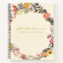 Stylish Autumn Floral Wreath with Name Recipe Notebook