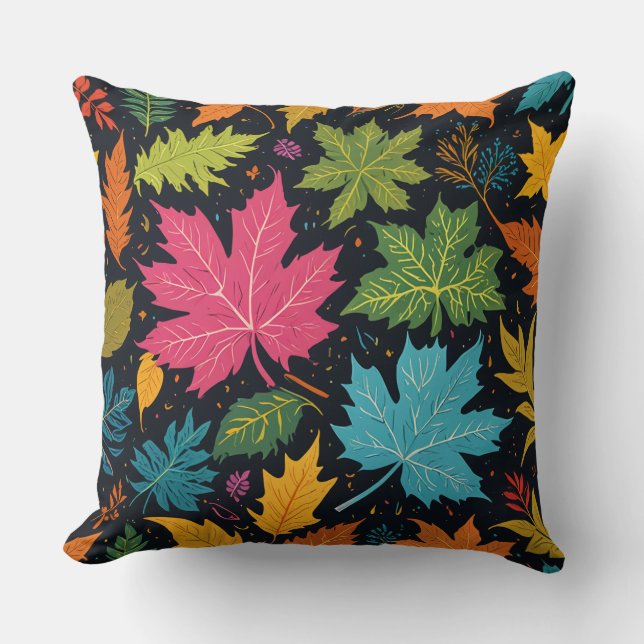 Stylish Autumn Foliage Cushion (Front)