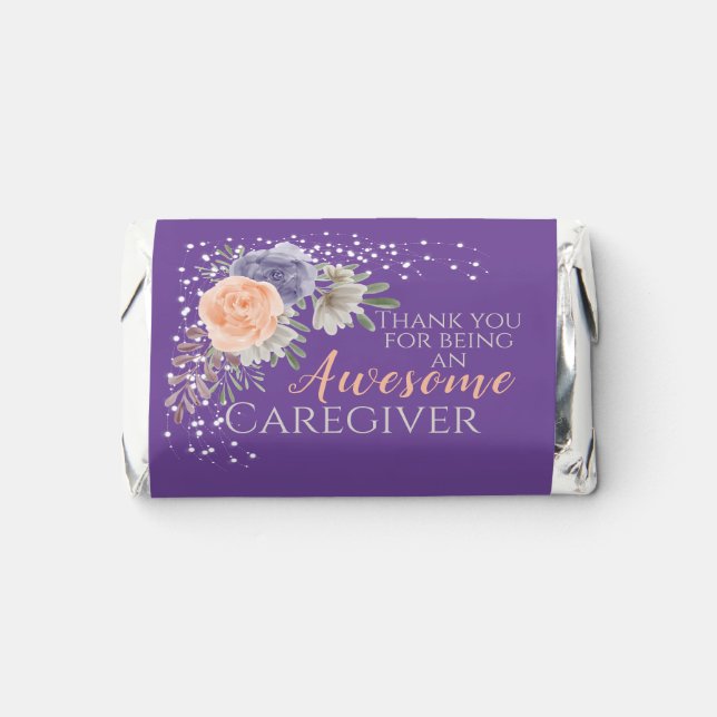 Stylish Awesome Caregiver Appreciation Floral Hershey's Miniatures (Front)