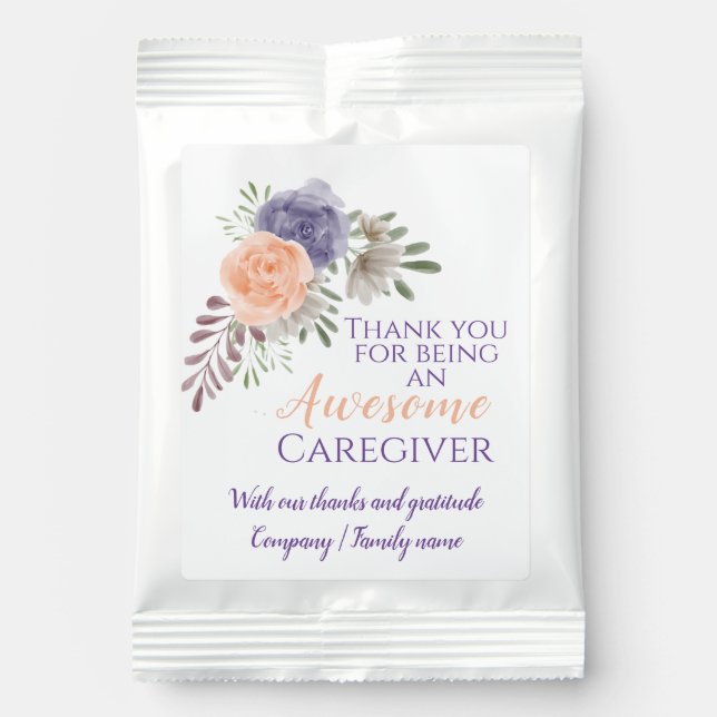 Stylish Awesome Caregiver Appreciation Floral  Lemonade Drink Mix (Front)