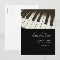 Stylish B&W Piano Keys Photo - Save the Date
