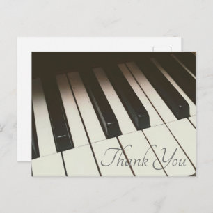 Stylish B&W Piano Keys Photo - Thank You Postcard