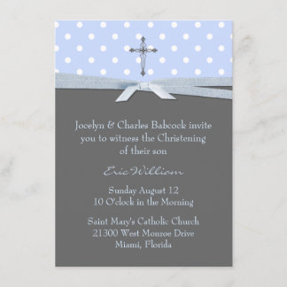 Stylish Baby Boy Christening Invitation