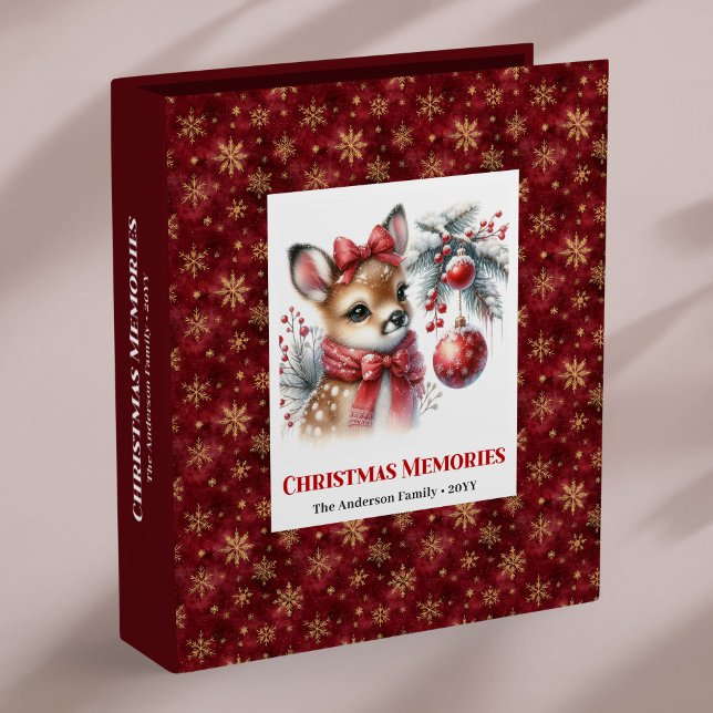 Stylish baby deer snowy forest personalized photo  3 ring binder (Stylish baby deer snowy forest personalized photo album

)