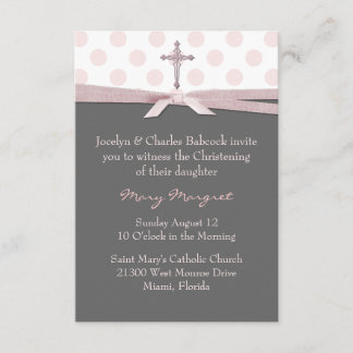 Stylish Baby Girl Christening Invitation