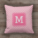 Stylish Baby Pink Gingham Name Monogram Throw Pillow<br><div class="desc">This stylish monogrammed pillow features a gingham pattern in baby pink. This pillow is perfect for a shabby and chic look for your home or dorm room. Personalize it by replacing the placeholder text. For more options such as to change the font and it's size click the "Customize it" button....</div>