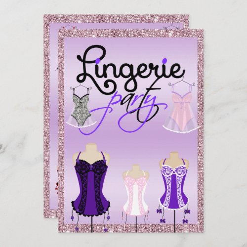 Stylish Bachelorette Lingerie Party Invitation