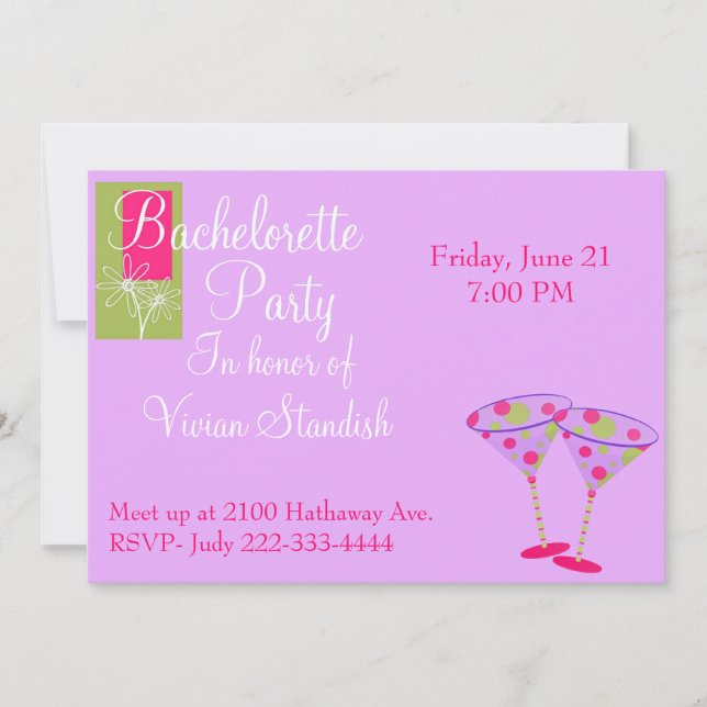 Stylish Bachelorette Party Invitation (Front)