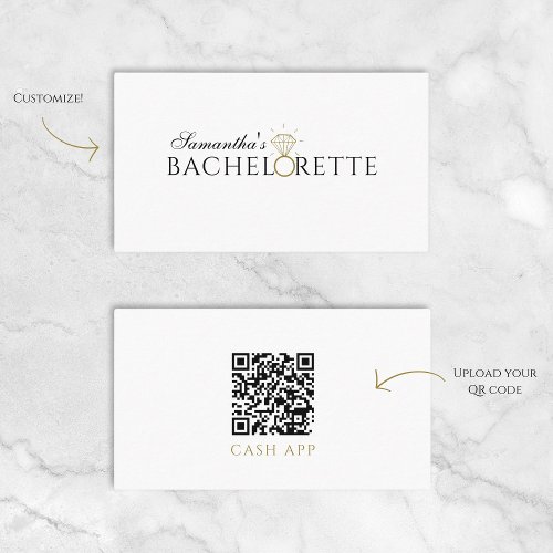 Stylish Bachelorette Party QR Code Card