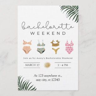 Stylish Bachelorette Weekend Getaway Invitation