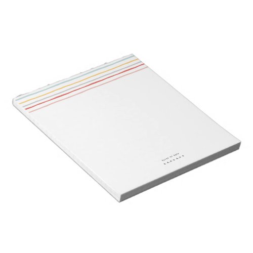 Stylish Back to School Colorful Stripes Monogram Notepad