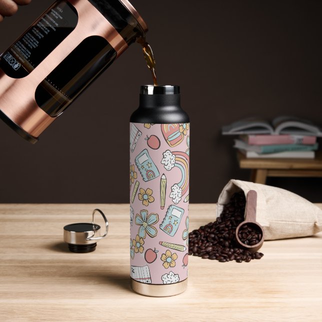 Stylish Back to School Icons  Water Bottle (Coffee)