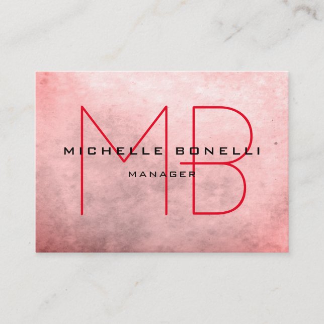 Stylish Background Modern Monogram Professional Business Card (Front)