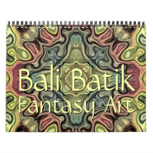 Stylish Bali Batik Pattern Fantasy Art Designs Calendar