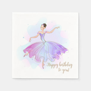 Stylish Ballerina Birthday Wishes Birthday Napkins