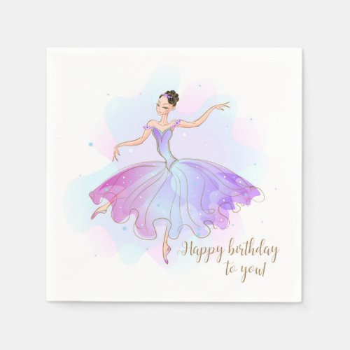 Stylish Ballerina Birthday Wishes  Birthday Napkins