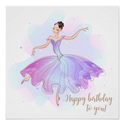 Stylish Ballerina Birthday Wishes  Birthday Poster