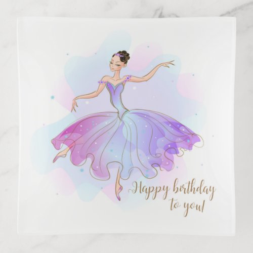 Stylish Ballerina Birthday Wishes  Birthday Trinket Tray